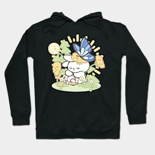 Cute Bunny Loppi Tokki Surrounded by Flowers, Inspiring Positivity! Hoodie